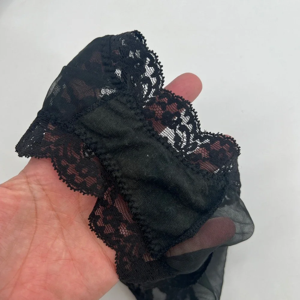 Vintage Glydon's Black Lace Sheer High Leg Panties Made‎ in USA Size S - Picture 6 of 7